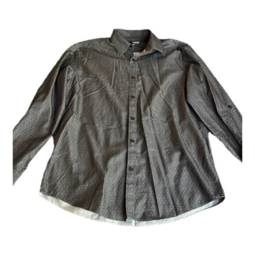 Murano Liquid Luxury Dark Gray Button Down Shirt L/S Size Medium EUC #3203